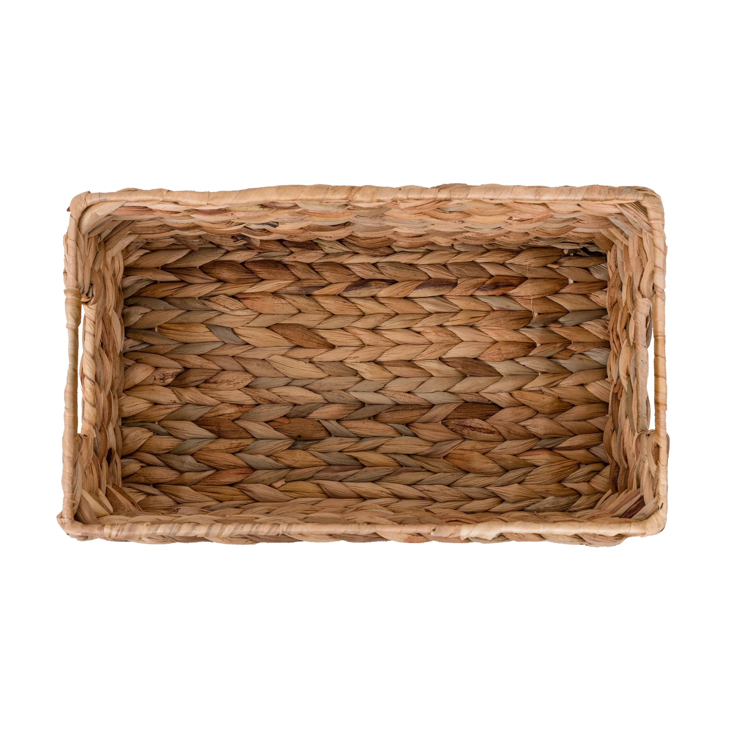 3-Piece Natural Woven Water Hyacinth Decorative Storage Basket Set