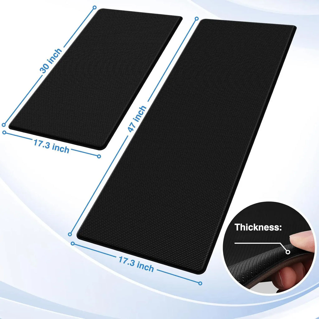 Kitchen Mats, 2PCS Kitchen Rugs, Cushioned anti Fatigue Kitchen Mats for Floor, Non-Slip Standing Desk Mat, Waterproof Kitchen Rug Set for Kitchen, Floor, Office,