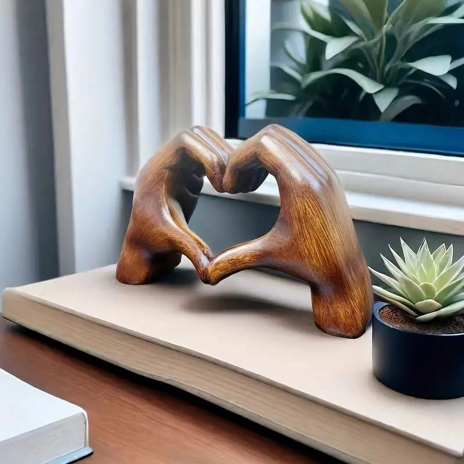 Heart Hands Sculpture