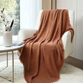 Farmhouse Rust Knit Throw Blanket