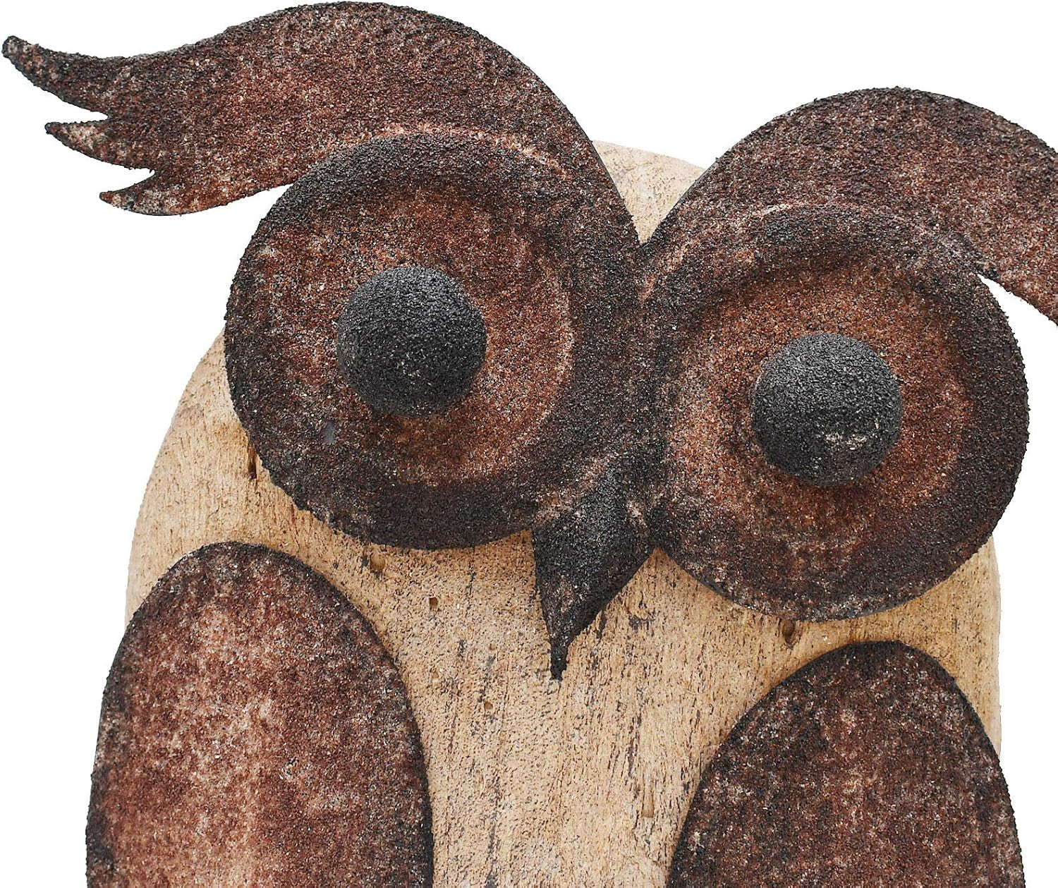 Rustic Wooden Owl Statue