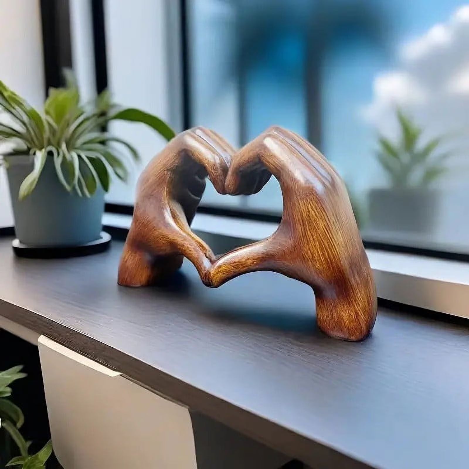 Heart Hands Sculpture