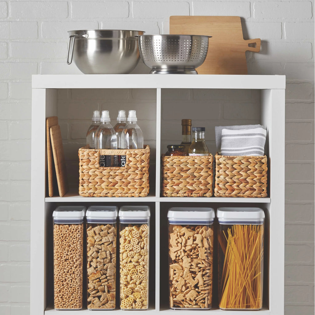3-Piece Natural Woven Water Hyacinth Decorative Storage Basket Set