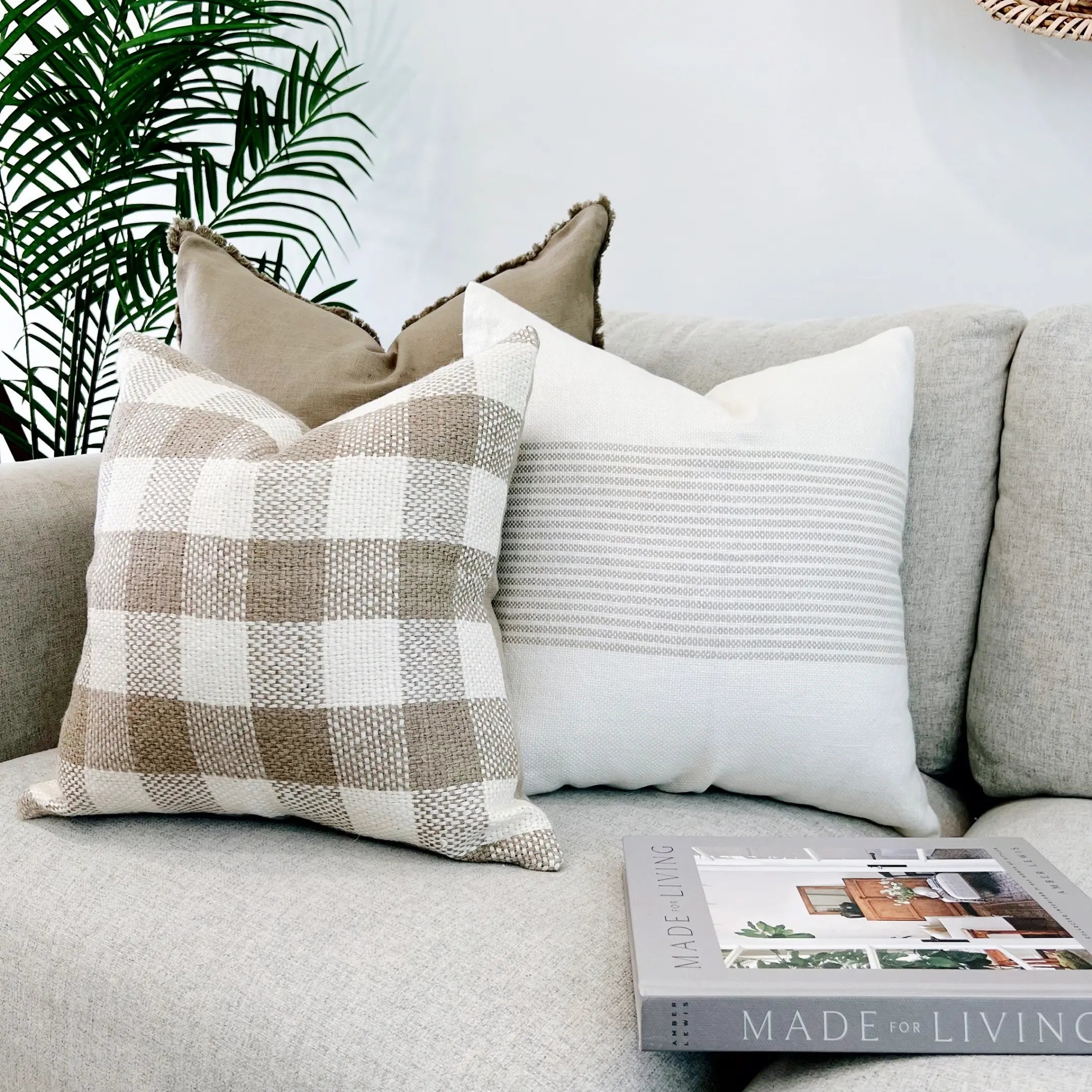 The Home Mind Neutral Linen Throw Pillow Covers