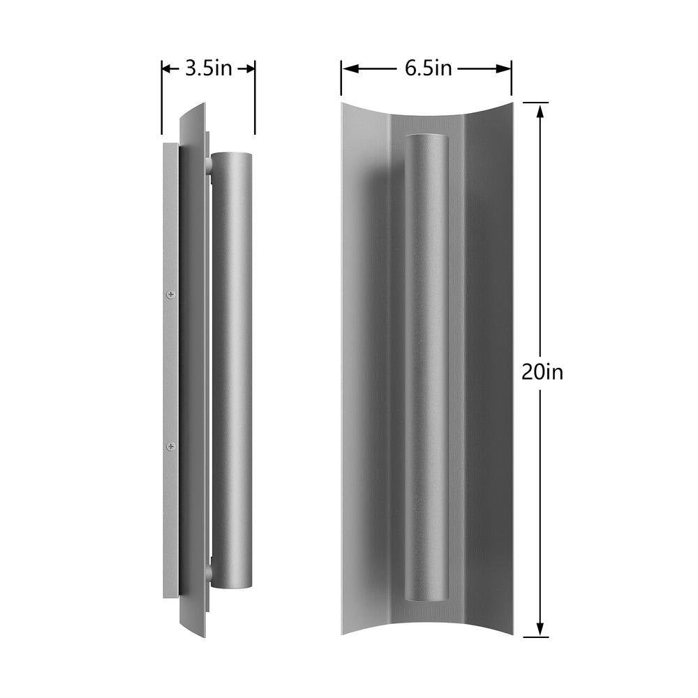 Gray Unique Outdoor Decorators 20 In. Lantern Sconce Integrated LED Hardwired Fixture Geometric Design Waterproof