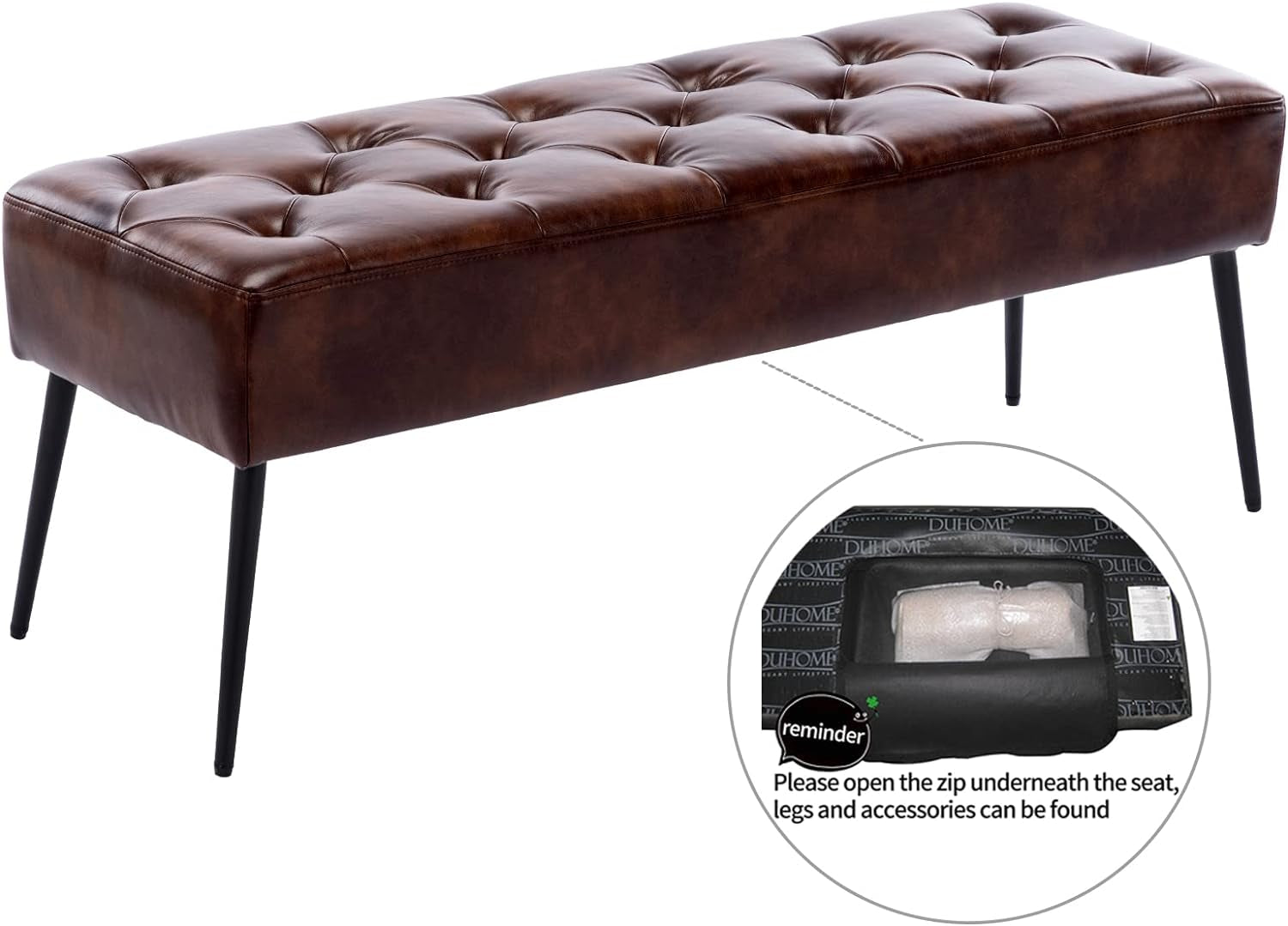 Button-Tufted Ottoman Bench