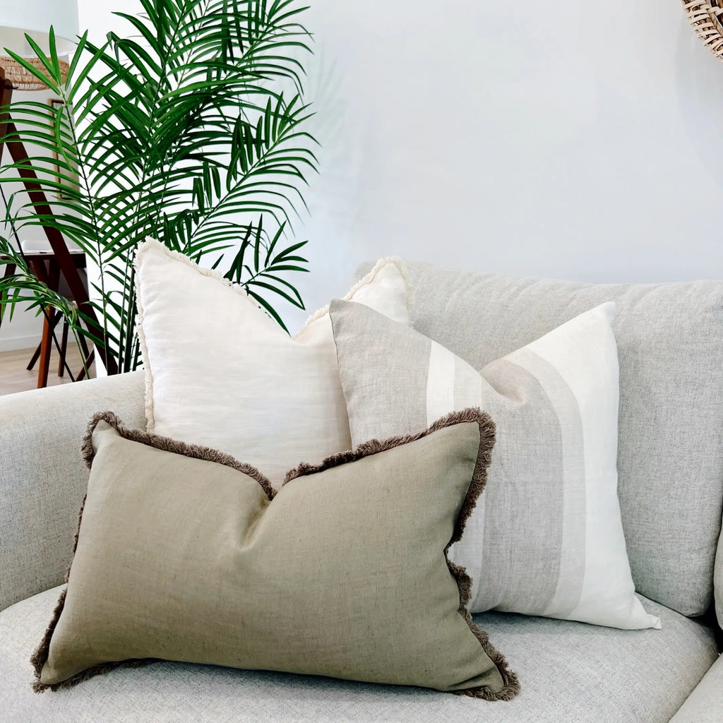The Home Mind Neutral Linen Throw Pillow Covers