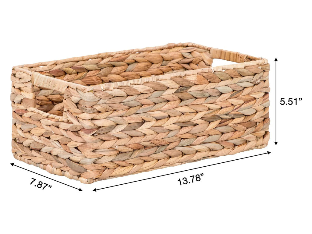 3-Piece Natural Woven Water Hyacinth Decorative Storage Basket Set