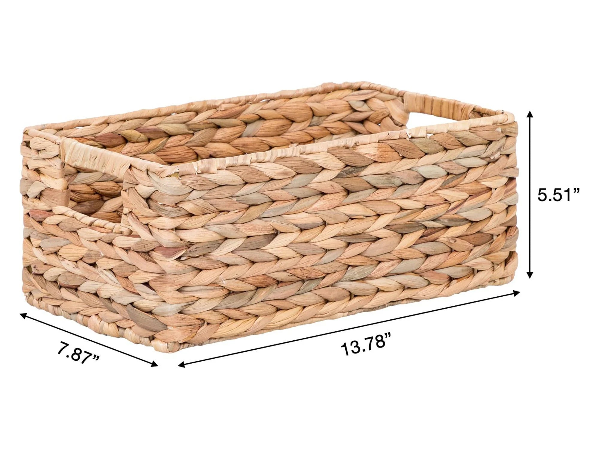 3-Piece Natural Woven Water Hyacinth Decorative Storage Basket Set