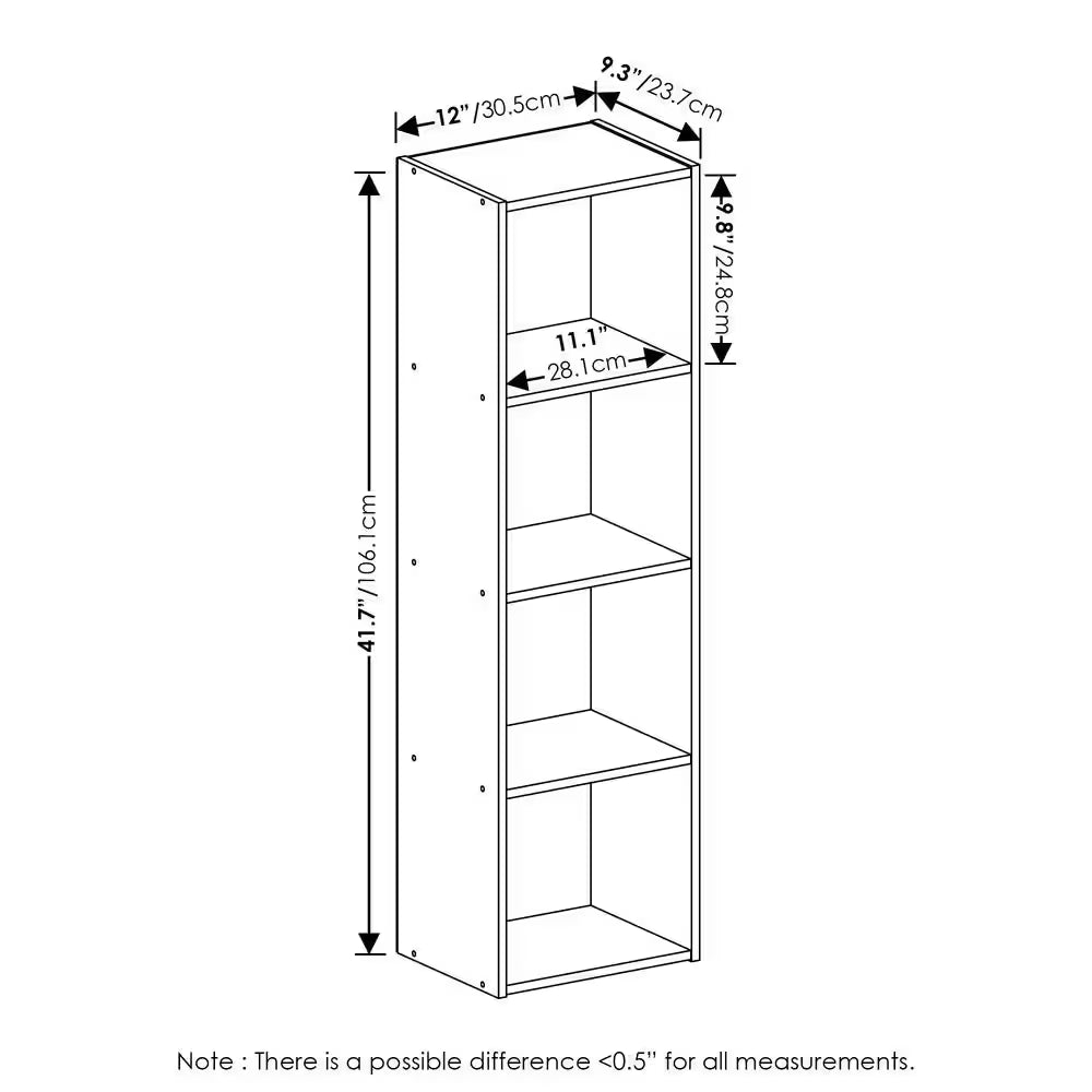 Pasir 41.7 In. Tall Blackwood 4-Shelf Standard Bookcase
