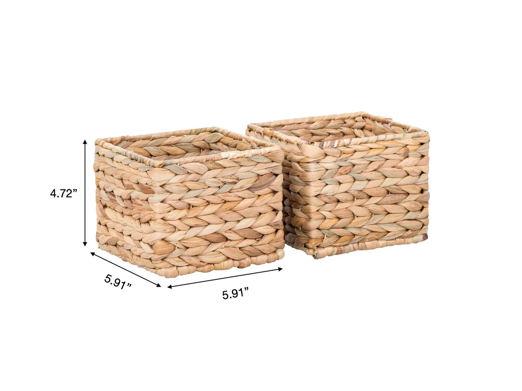 3-Piece Natural Woven Water Hyacinth Decorative Storage Basket Set