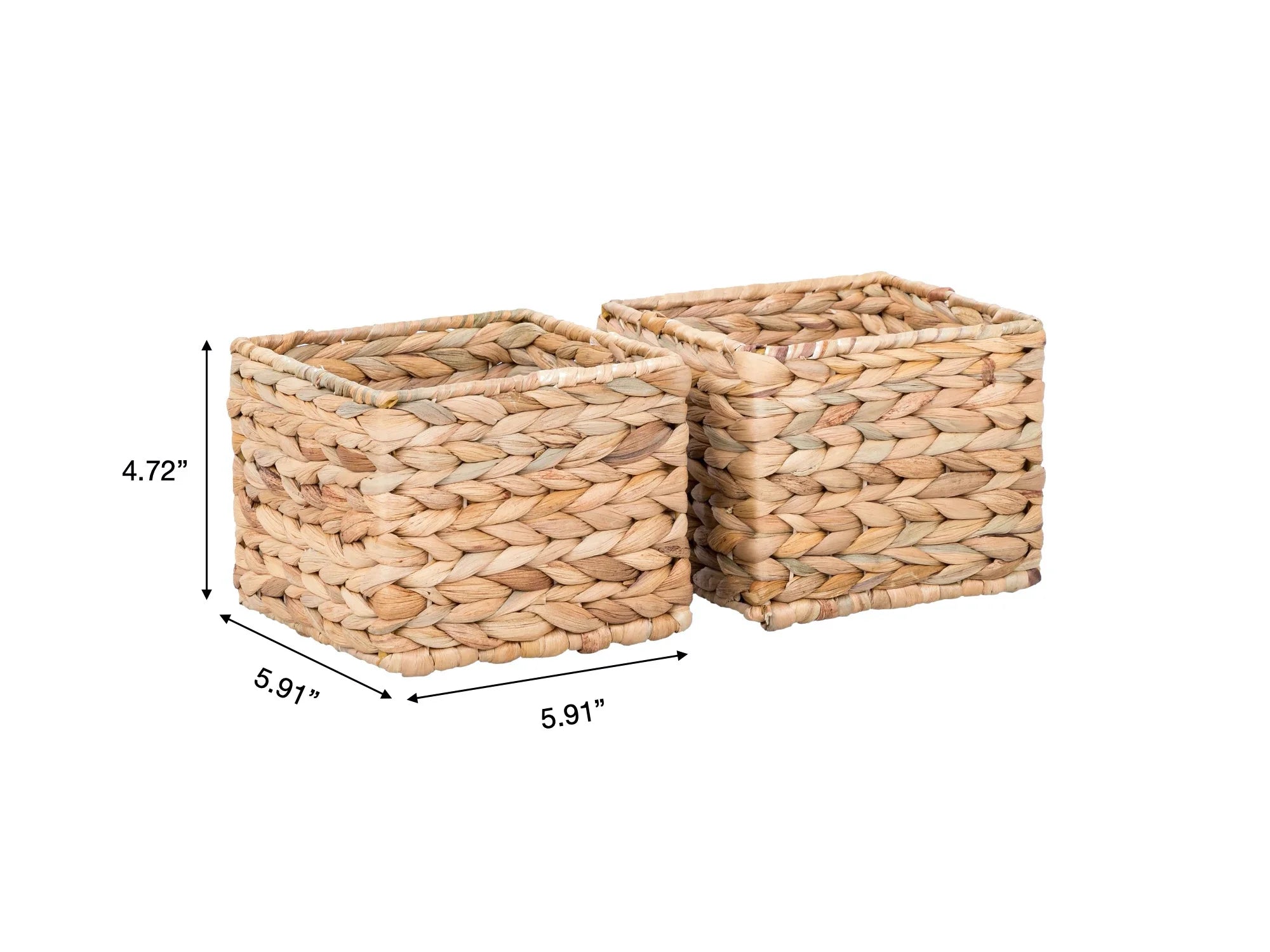 3-Piece Natural Woven Water Hyacinth Decorative Storage Basket Set