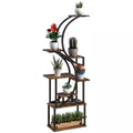 62-Inch x 25-Inch x 10-Inch Indoor Steel Frame Carbonized Plant Stand with Kits and Accessories, S-Shaped, 8-Tier, Black
