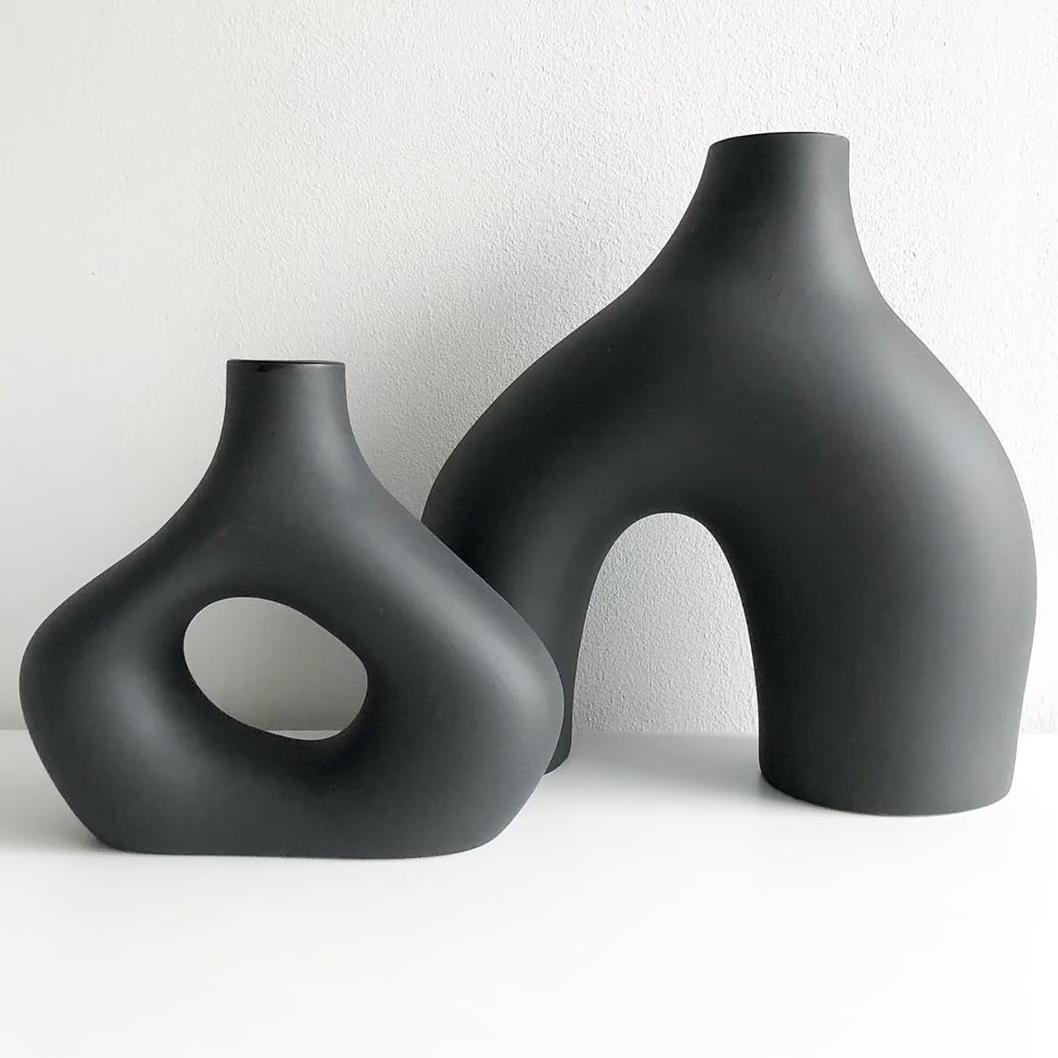 Black Vases Set of 2 